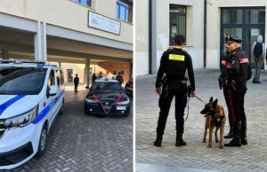 Controlli antidroga dei Carabinieri e della Polizia Locale a Sassuolo, davanti all’Istituto Volta